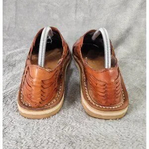 Kwarachi Huarache Shoes Mens Size 6 Leather Handmade Mexican Sandals Slip On Mexican Huaraches for Men, 100% Leather, Shoes Made in  main image 4